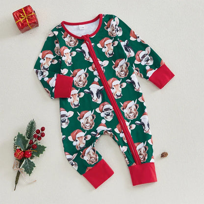 Baby Girls/Boys Christmas Print Romper (Age Newborn-12M)