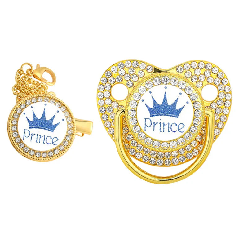 Luxury ‘Princess’ Rhinestone Crown Pacifier Dummy Clip