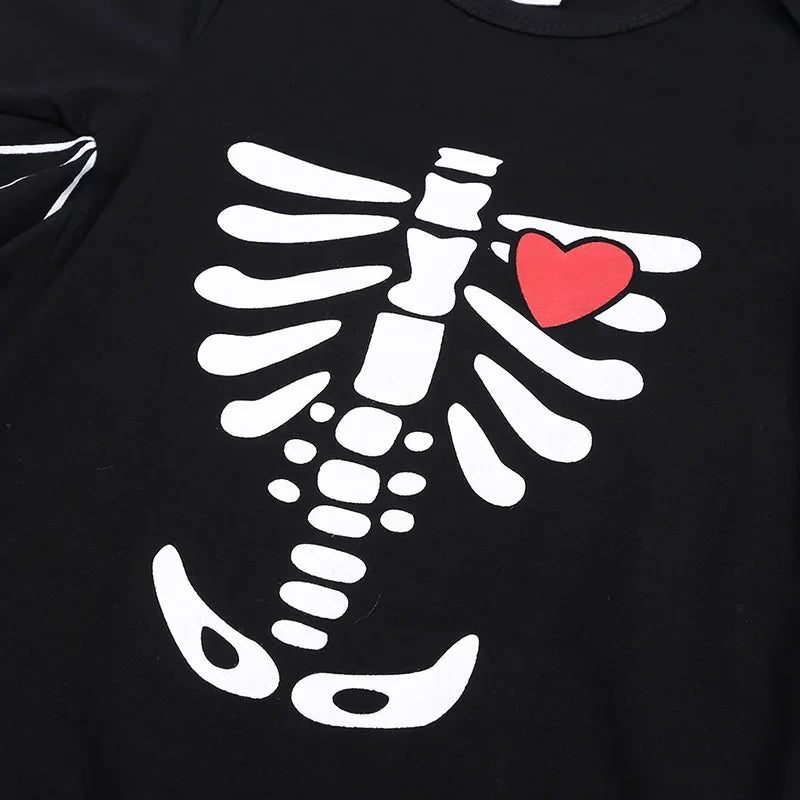 Skeleton Black Bat Costume for Baby 3-6M 6-12M 12-24M Purim Halloween Costumes Romper Hat 2pcs/set