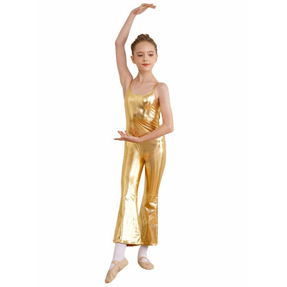 Girls Metallic Gymnastic Jumpsuit (Age 4-16YRS)