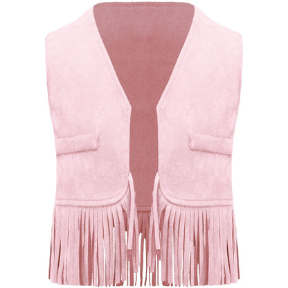 Baby Boys/Girls Western Cowboy Suede Tassels Vest (Age Newborn-24M)