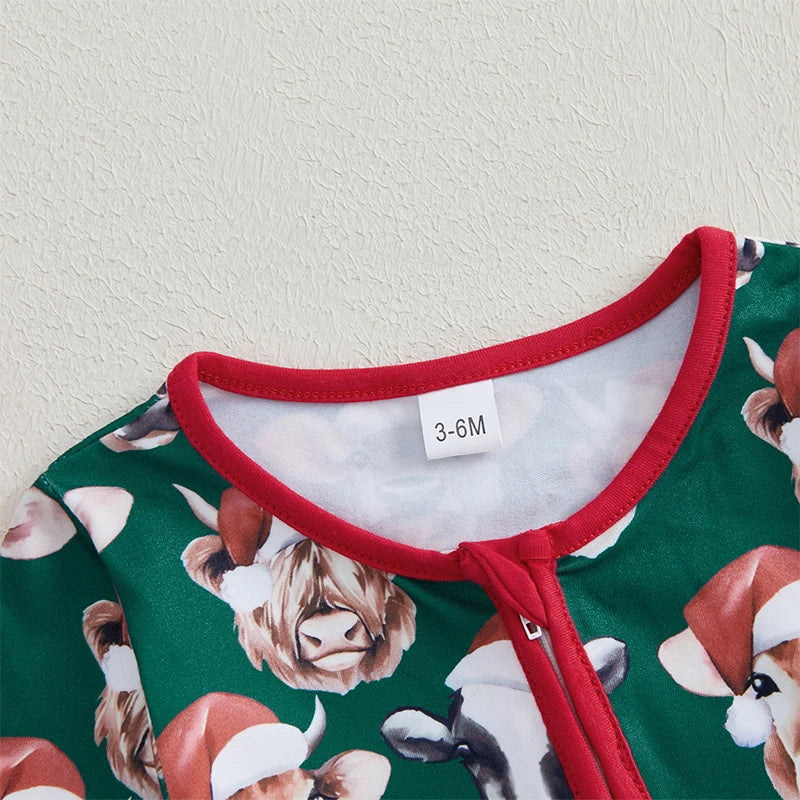 Baby Girls/Boys Christmas Print Romper (Age Newborn-12M)
