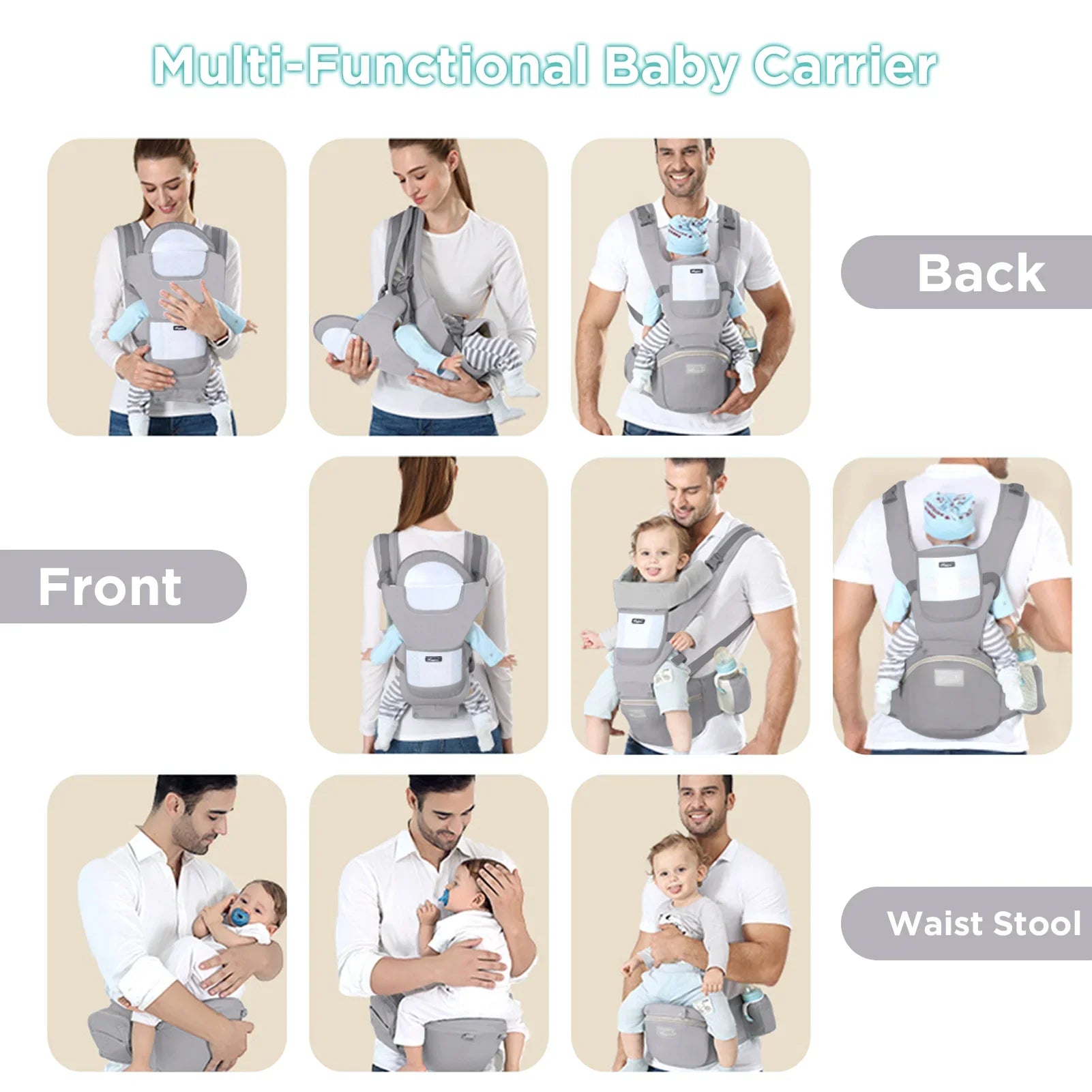 Ergonomic Baby Carrier Backpack Hipseat Carrier