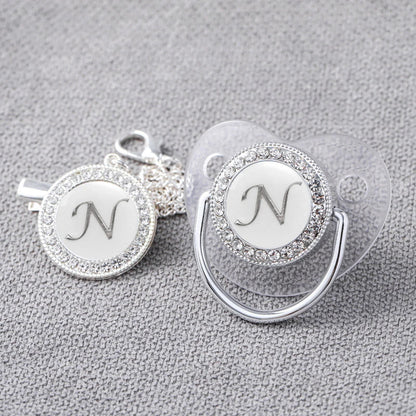 Baby Personalized Rhinestone Pacifier Luxury Clips