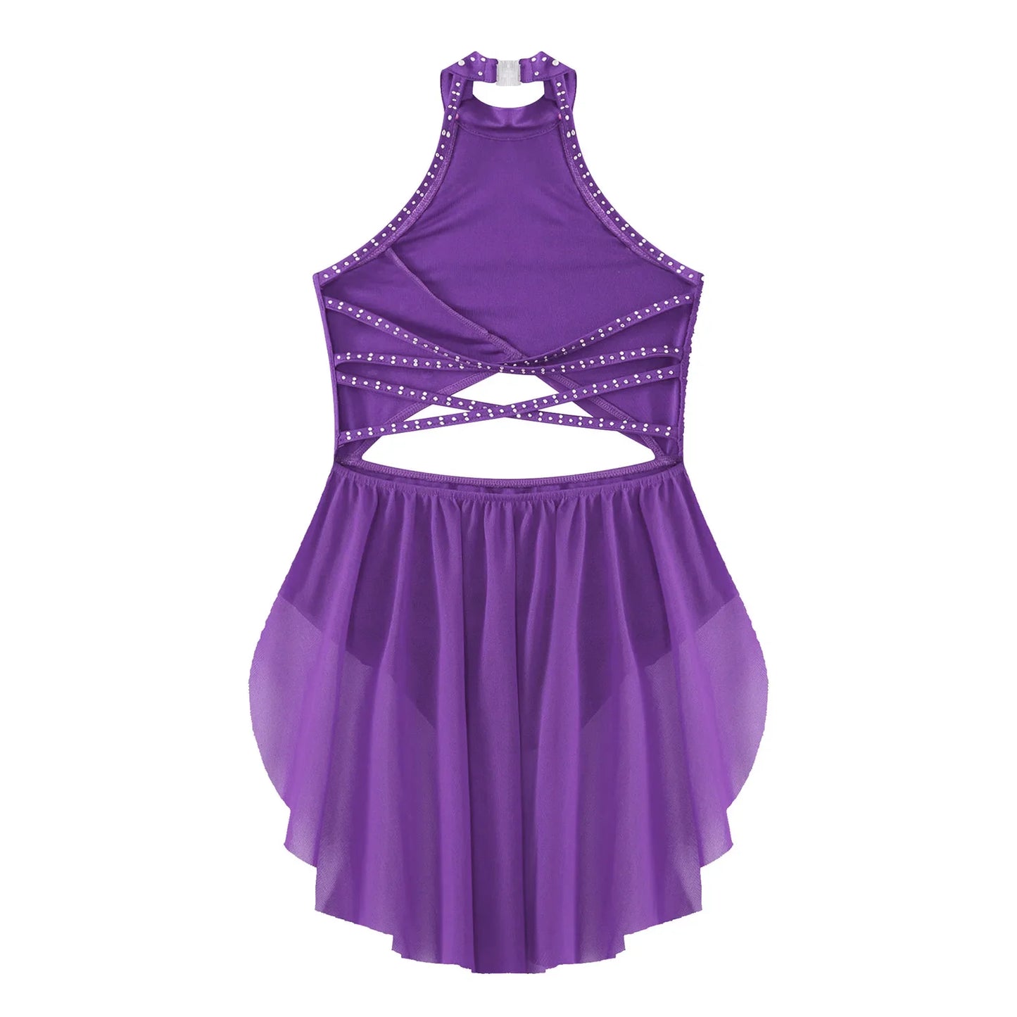 Girls Dance Rhinestone Dress Costume (Age 6-16YRS)