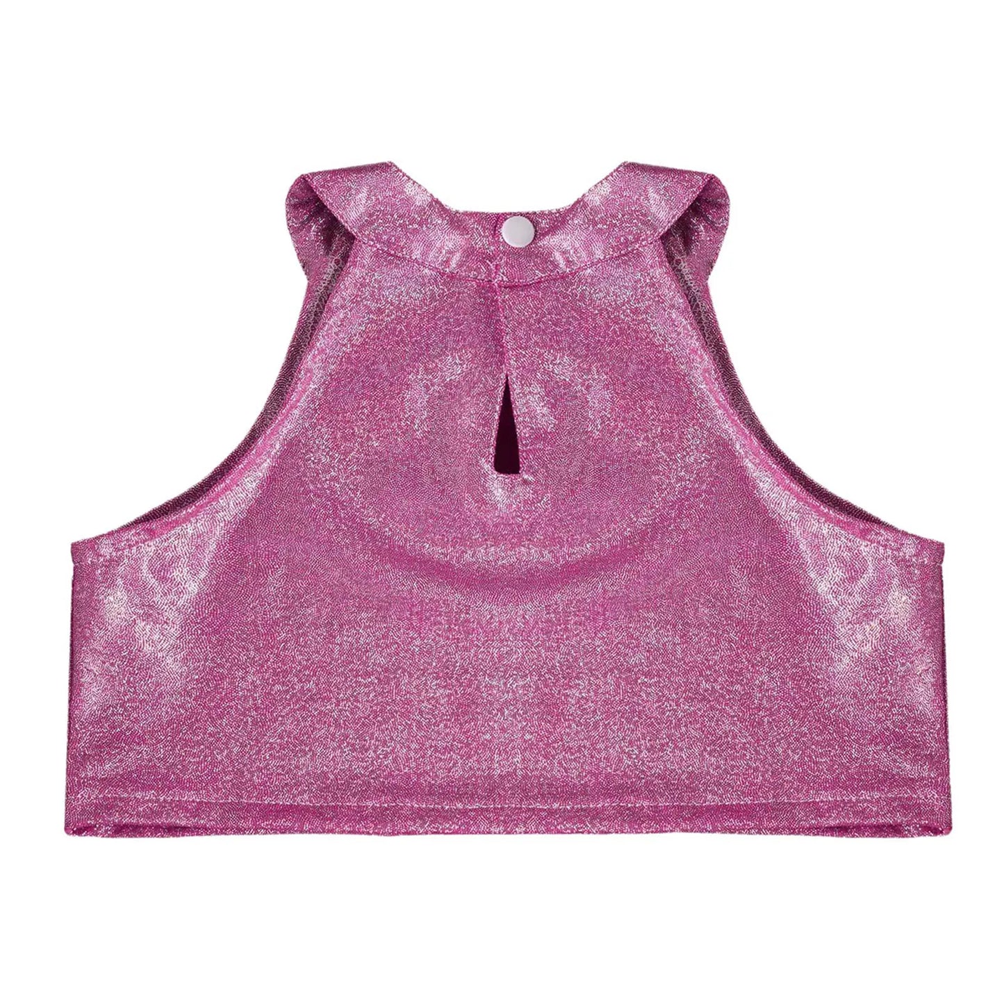 Girls Metallic Shiny Sleeveless Crop Top (Age 24M-16 YRS)