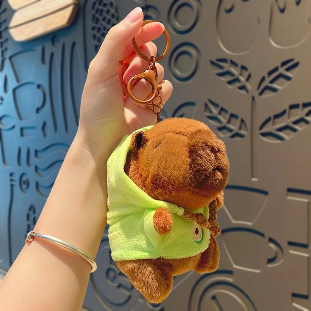 Plush Cute Capybara Stuffed Toy Hoodie with Wings - 12cm Green-Hoodie B