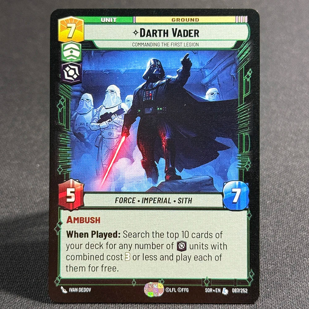 Star Wars Unlimited Proxy Card Set – Red Command Series | Boba Fett, Bodhi Rook, DJ Tech, Aggression & Barrage | Casual Play & Display Darth Vader(087)