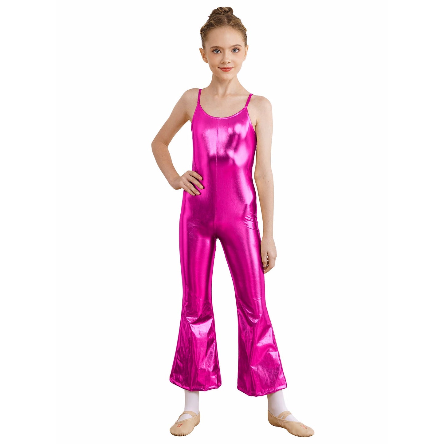 Girls Metallic Gymnastic Jumpsuit (Age 4-16YRS)