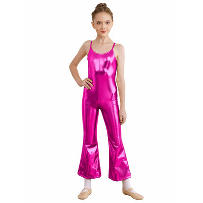 Girls Metallic Gymnastic Jumpsuit (Age 4-16YRS)