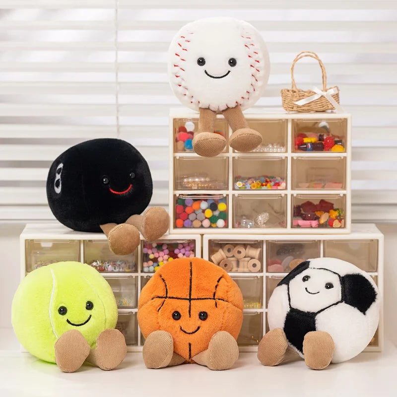 Plush Basketball Football Tennis Baseball Stuffed Toy 10-14cm