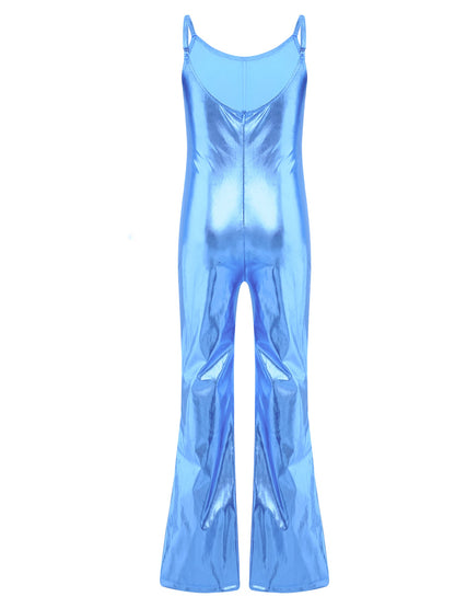 Girls Metallic Gymnastic Jumpsuit (Age 4-16YRS)
