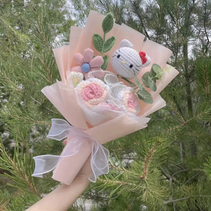 Plush Miss Kitty Stuffed Gift Flower Bouquet