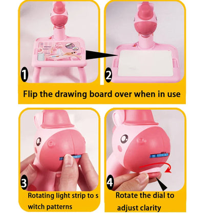 Children LED Projector Drawing Table Painting Table