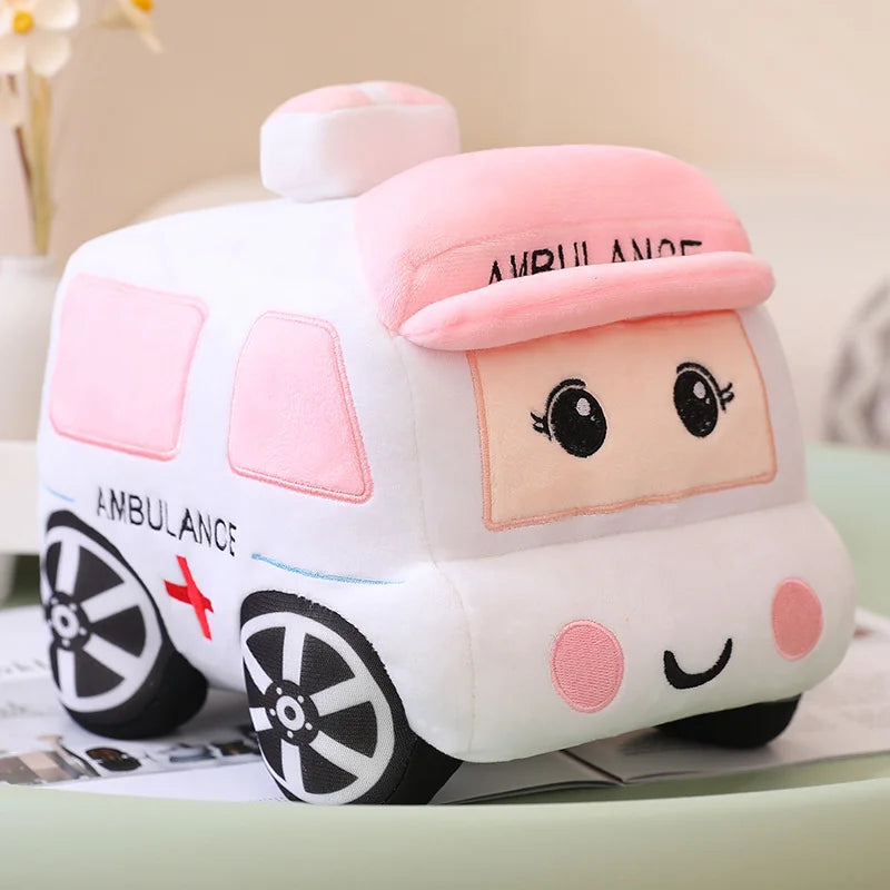 Plush Police Ambulance Taxi Cars Stuffed Toy - 30/40CM