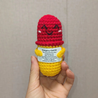 Emotional Support Crochet Chill Pill Positive Pill