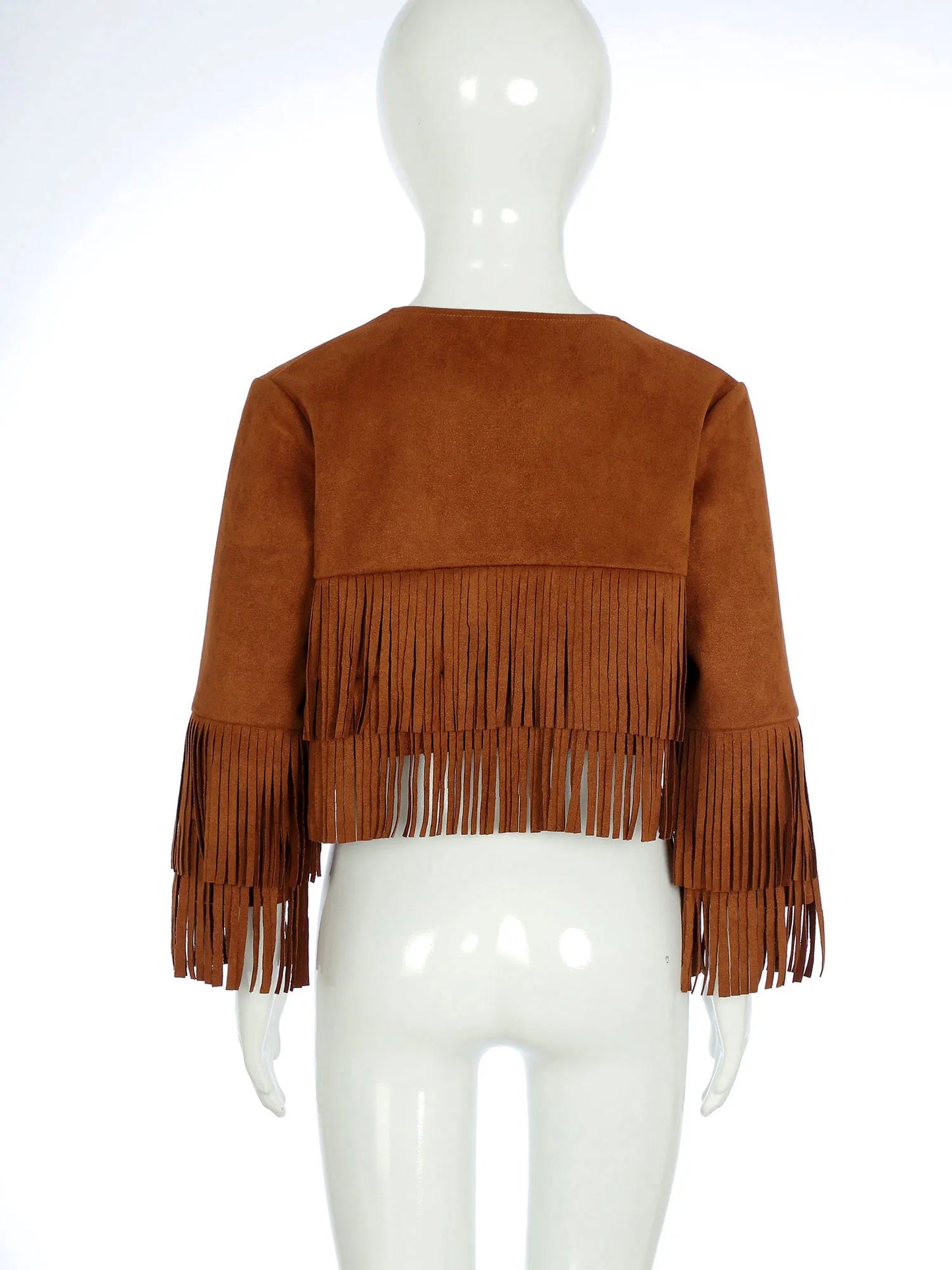 Kids Western Cowboy Cowgirl Costume Long Sleeve Tassels Fringe Jacket (Age 6-16YRS)