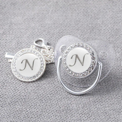 Baby Personalized Rhinestone Pacifier Luxury Clips