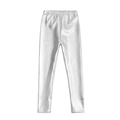 Girls Metallic Warm Fleece-Lined Elastic Waistband Leggings (Age 18M-10 YRS)
