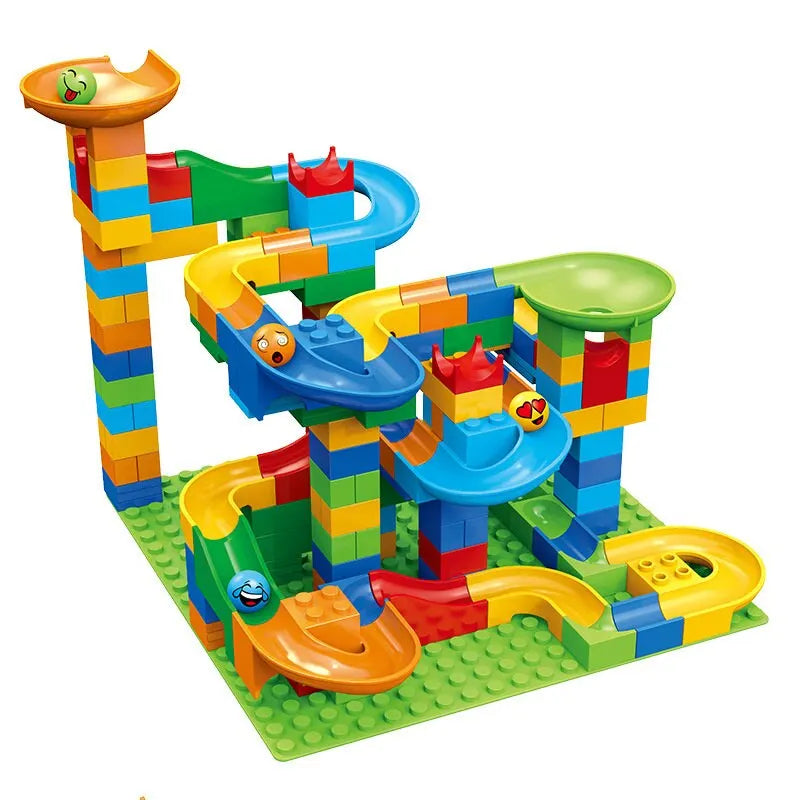 Marble Race Run Building Blocks Set - 168 Pieces