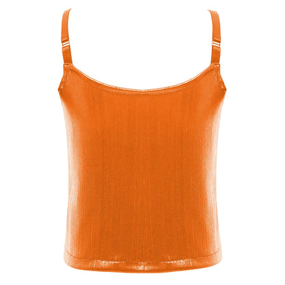 Girls Metallic Shiny Vest Crop Top (Age 24M-16 YRS)