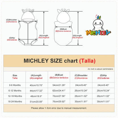 MICHLEY Spring Giraffe Baby Romper Bodysuit Sleeveless Newborn Clothes Infant Toddler Clothing Romper Halloween For Girl Boy