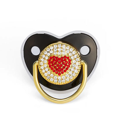 Luxury Rhinestone Baby Pacifier Crown Dummy