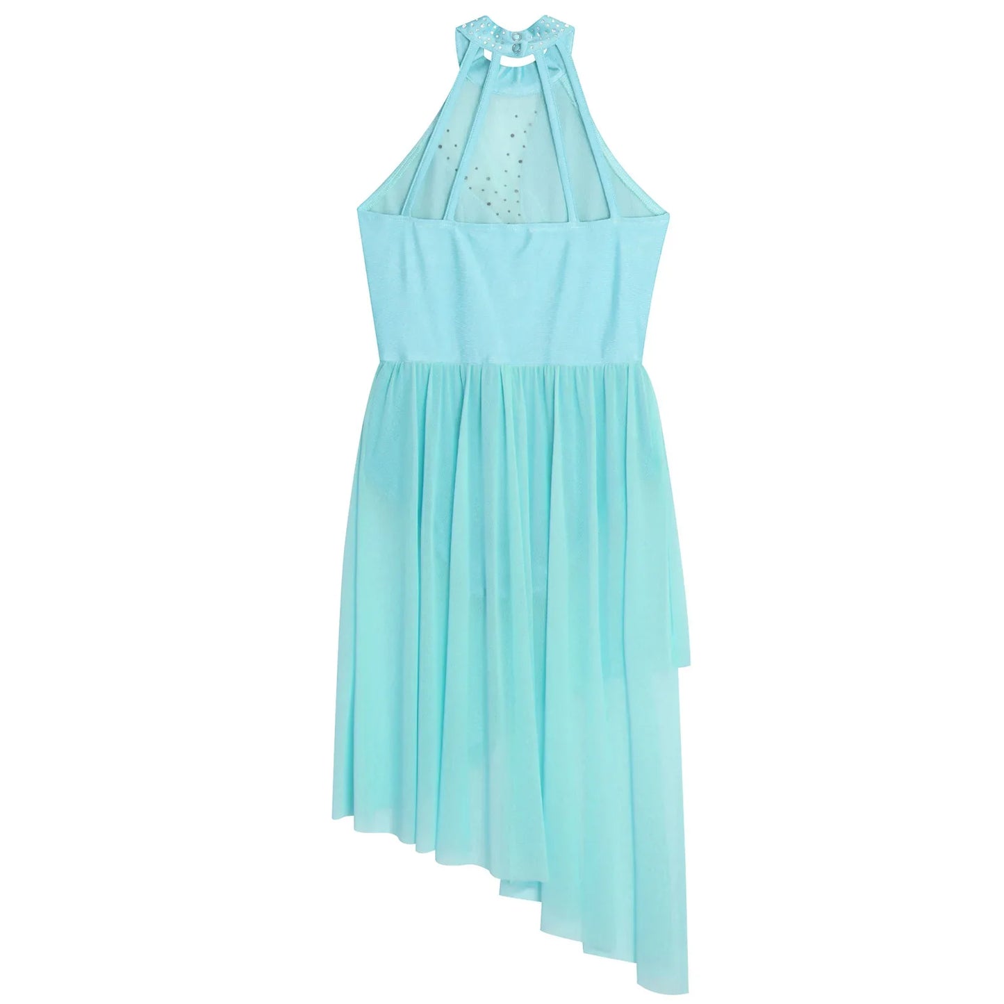 Girls Dance Sleeveless Rhinestones Applique Dress (Age 6-14 YRS)