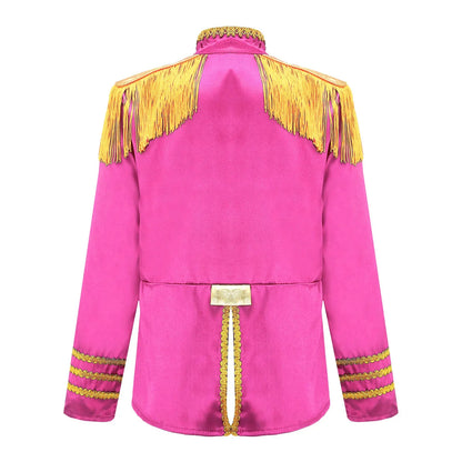 Girls 60s Retro Band Musician Costume Tassel Jacket (Age 6-16 YRS)
