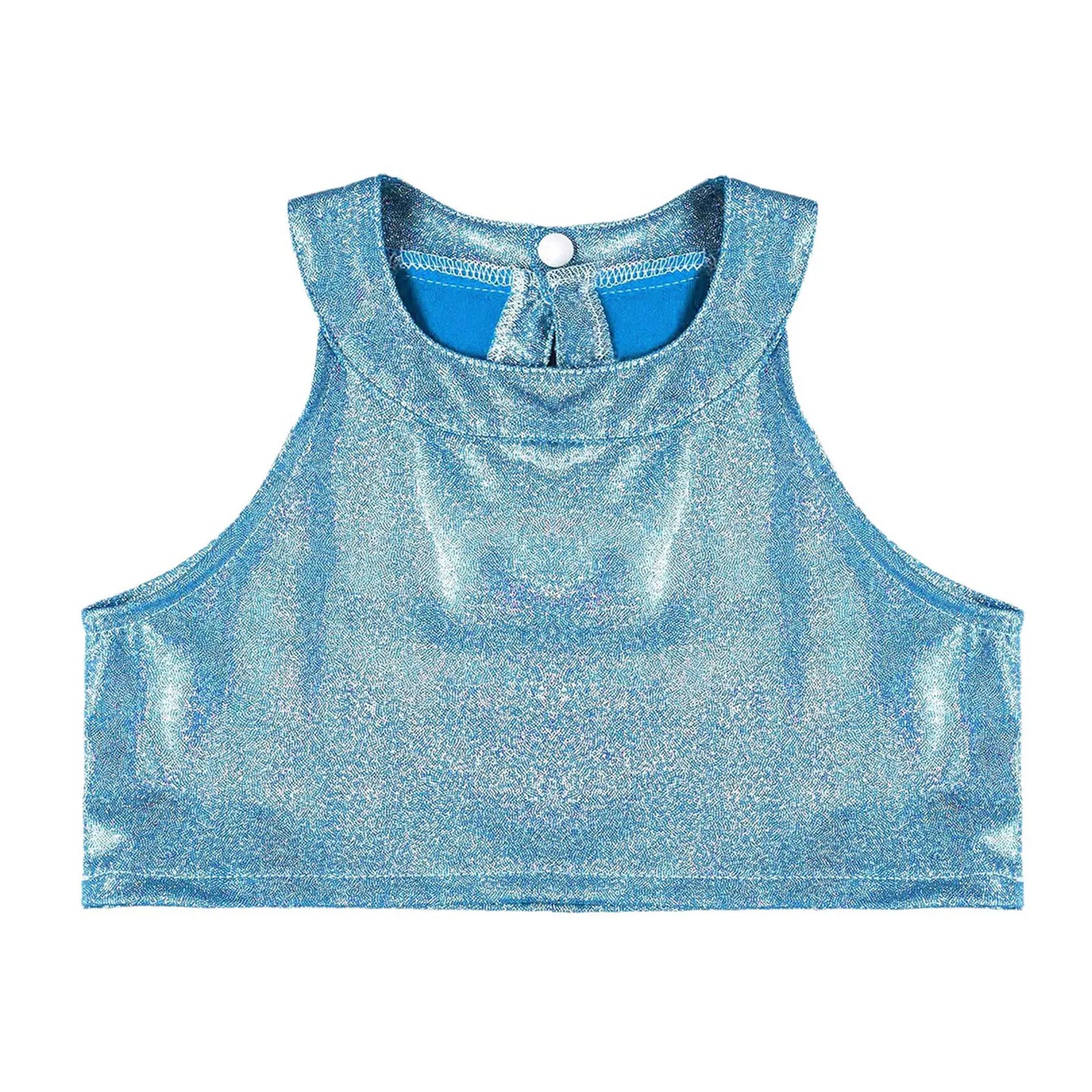Girls Metallic Shiny Sleeveless Crop Top (Age 24M-16 YRS)