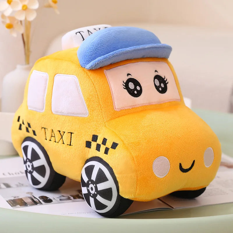 Plush Police Ambulance Taxi Cars Stuffed Toy - 30/40CM