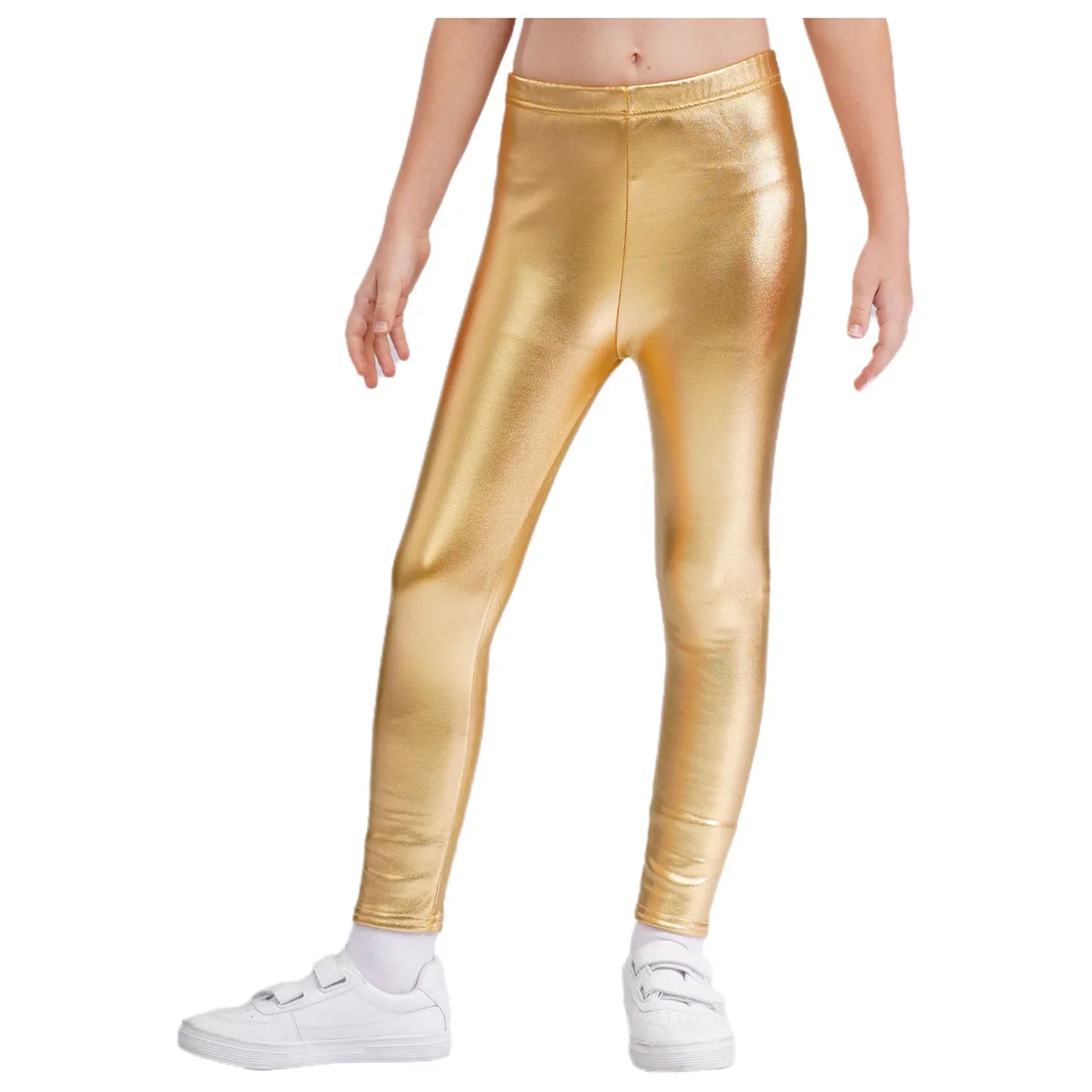 Girls Metallic Warm Fleece-Lined Elastic Waistband Leggings (Age 18M-10 YRS)