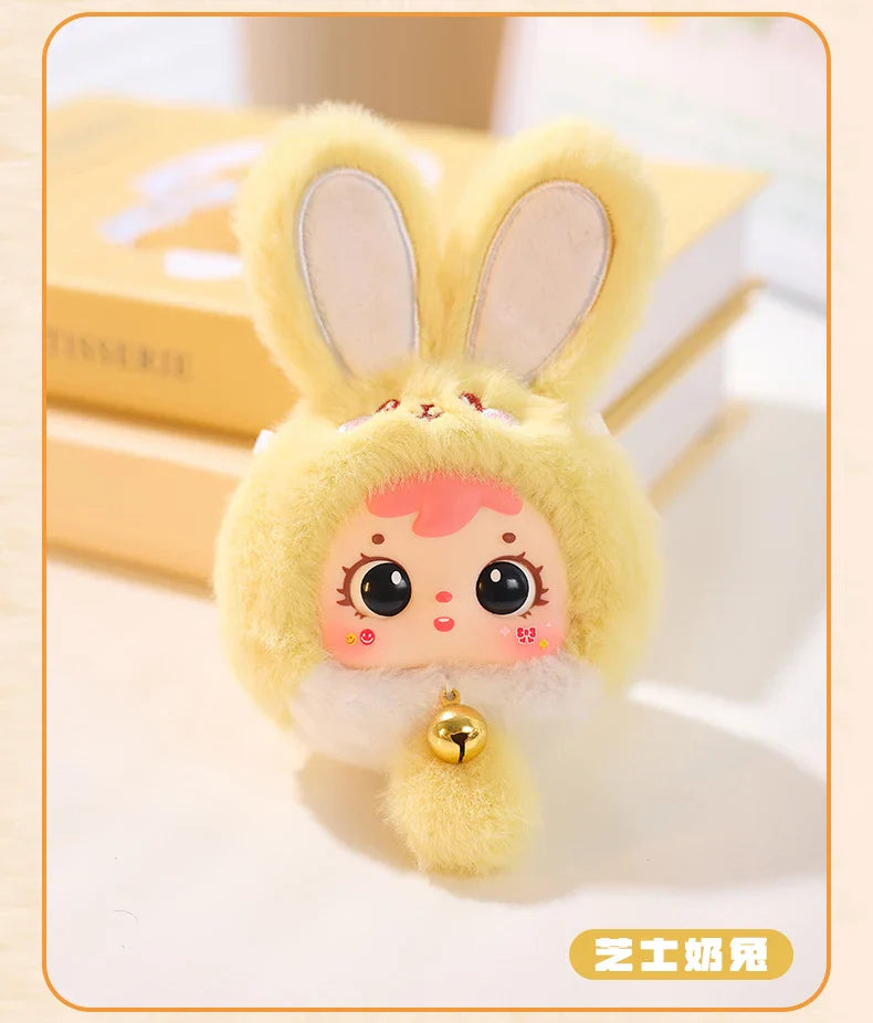 Samuel Mini Fortune Bunny & Baby Animals Blind Box - Cute Vinyl Plush Doll Bag Charm Set, Adorable Girl's Gift Collection