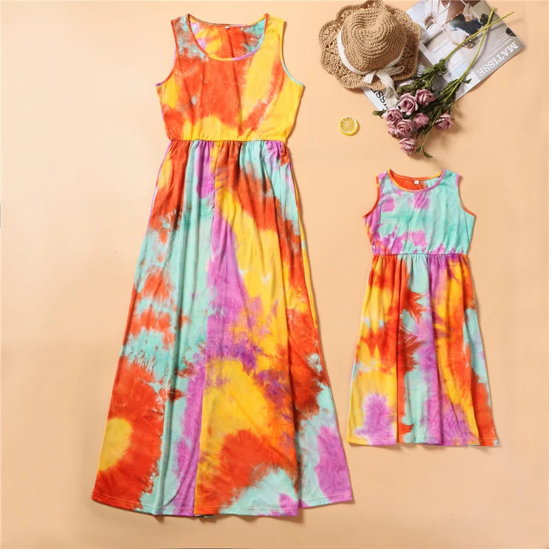 Mother & Daughter Matching Floral Maxi Dress (Mommy & Me)