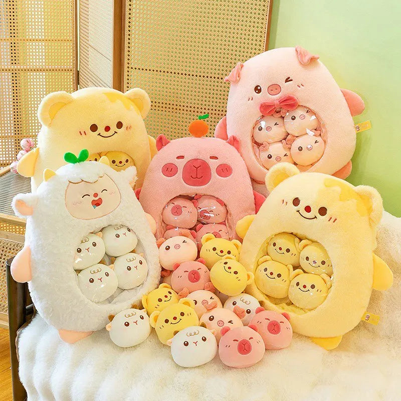 Plush Panda Koala Capybara Pudding Bag Stuffed Toy 35-50cm