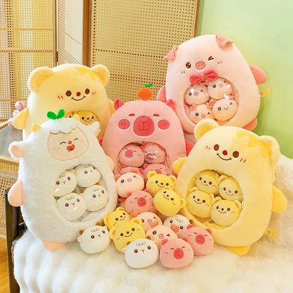 Plush Panda Koala Capybara Pudding Bag Stuffed Toy 35-50cm