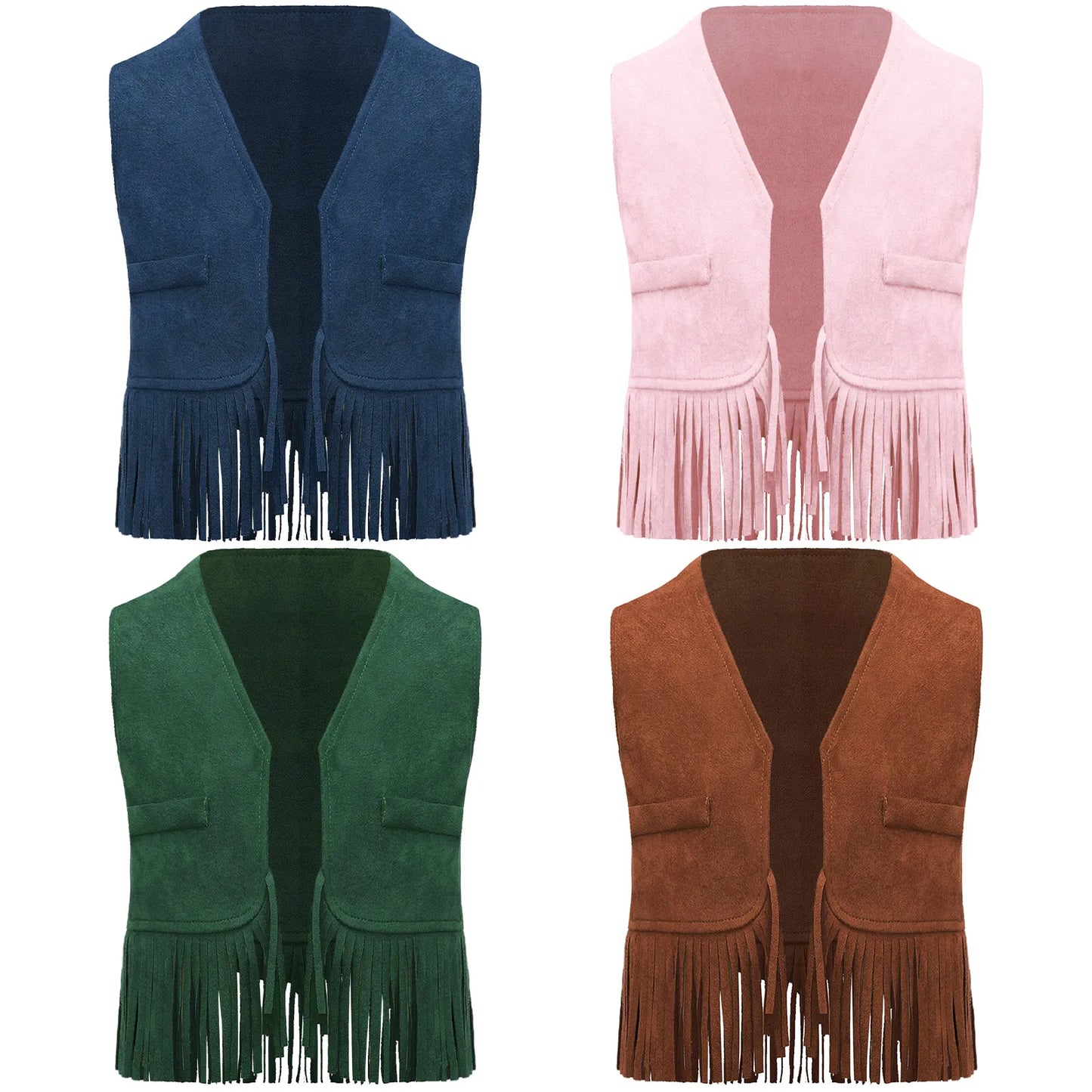Baby Boys/Girls Western Cowboy Suede Tassels Vest (Age Newborn-24M)