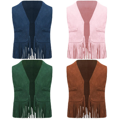 Baby Boys/Girls Western Cowboy Suede Tassels Vest (Age Newborn-24M)