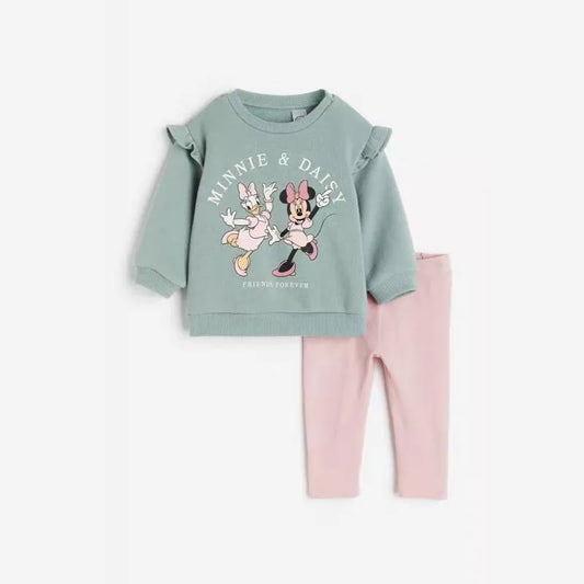 Girls Minnie Print Sweatshirt & Trousers Set (Age 9M-6YRS)
