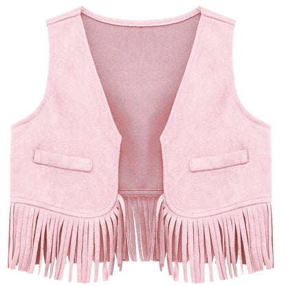 Baby Boys/Girls Western Cowboy Suede Tassels Vest (Age Newborn-24M)