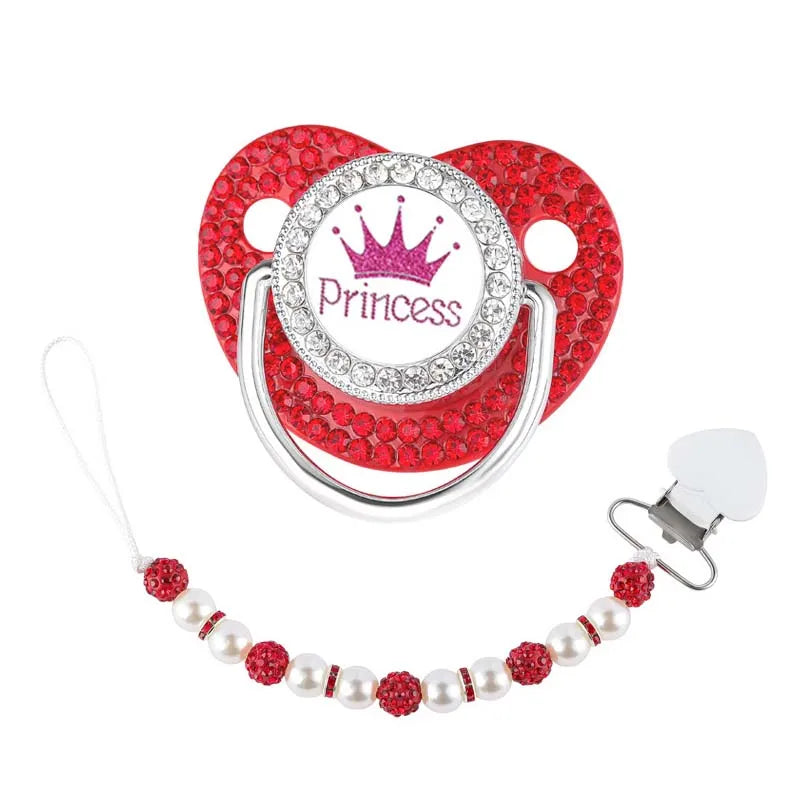 Luxury ‘Princess’ Rhinestone Crown Pacifier Dummy Clip