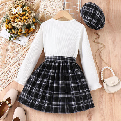 Girls Black Plaid Dress (Age 5-12YRS)