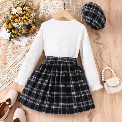 Girls Black Plaid Dress (Age 5-12YRS)