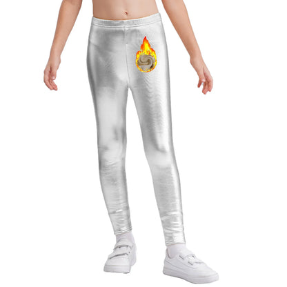 Girls Metallic Warm Fleece-Lined Elastic Waistband Leggings (Age 18M-10 YRS)