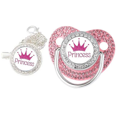 Luxury ‘Princess’ Rhinestone Crown Pacifier Dummy Clip