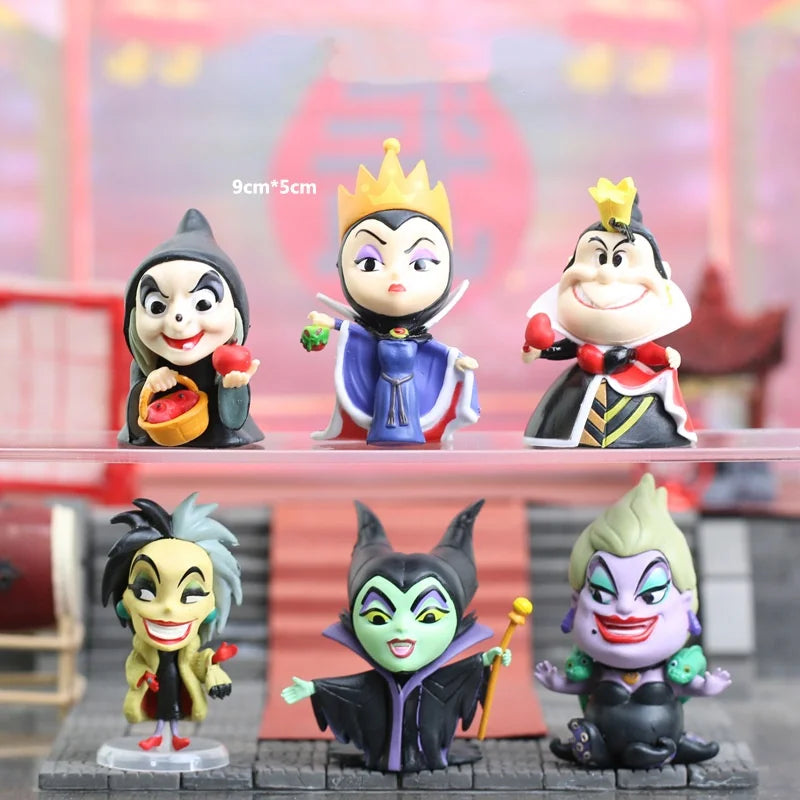 Q Version Anime Figures – Disney Princesses & Villains | 6 Pack or 9 Pack Collectible Set