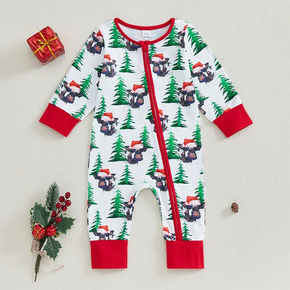 Baby Girls/Boys Christmas Print Romper (Age Newborn-12M)