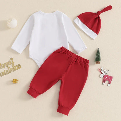 Baby Boys Christmas Gentleman Bodysuit Trousers & Hat Outfit (Age Newborn - 18M)