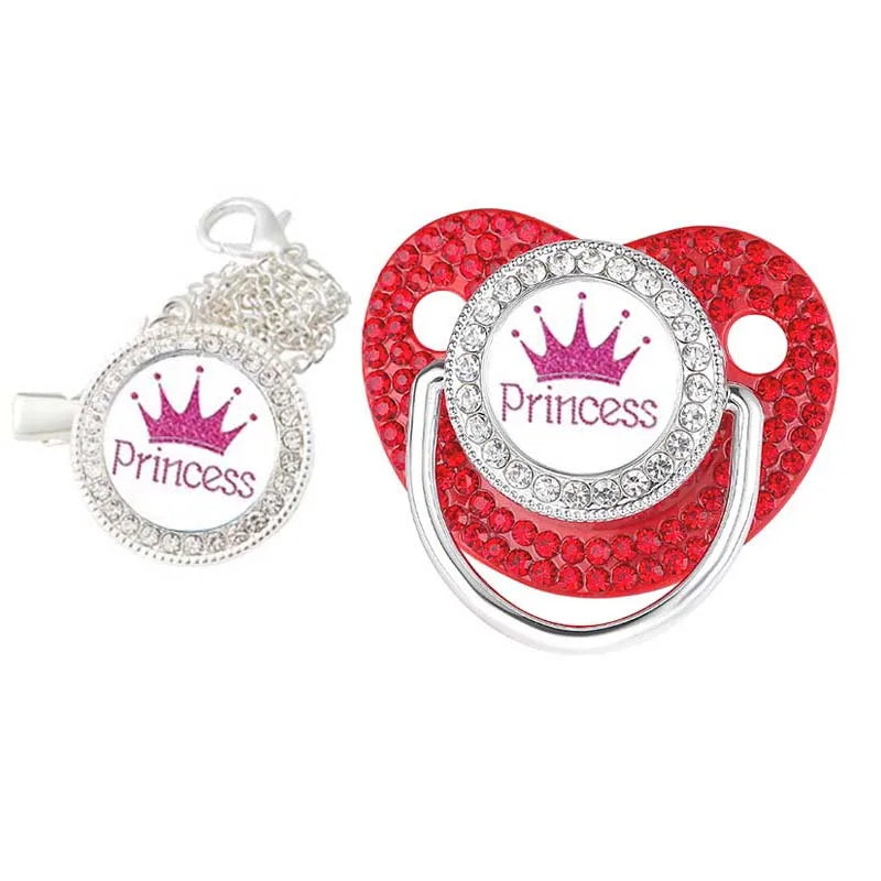 Luxury ‘Princess’ Rhinestone Crown Pacifier Dummy Clip