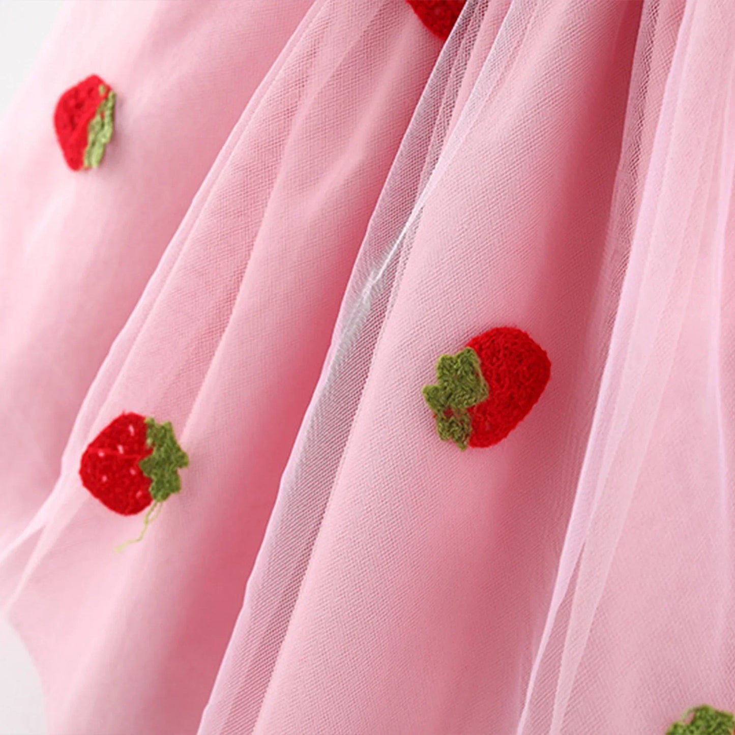 Baby Girls Embroidered Strawberry Dress (Age 9-3YRS)